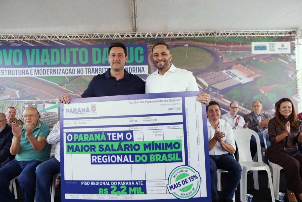 Maior do Brasil: governador assina decreto e piso regional do Paraná chega até R$ 2,2 mil